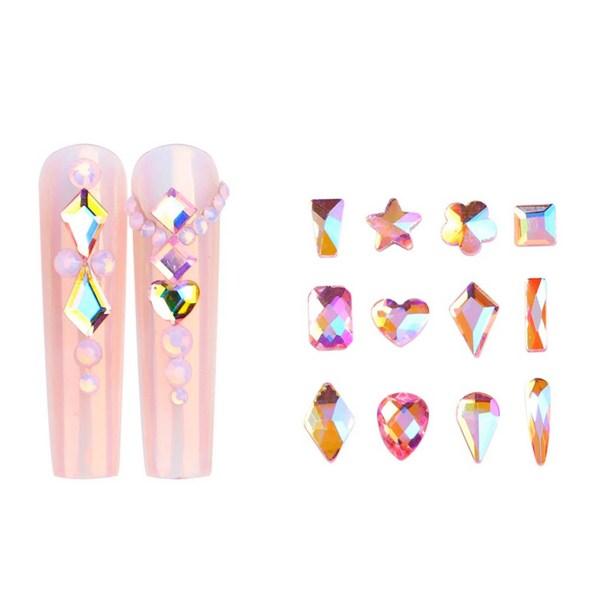 May Brown Aurora Nail Design Mix Nail Stone, 1 Piece, Aurora Pink