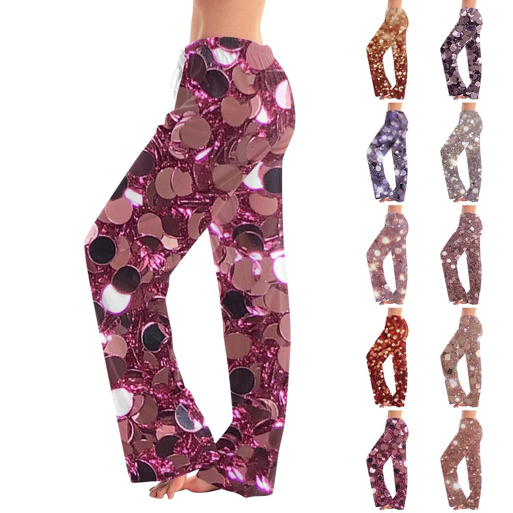 Женские милые брюки с цветочным принтом на завязках, повседневные пижамные брюки