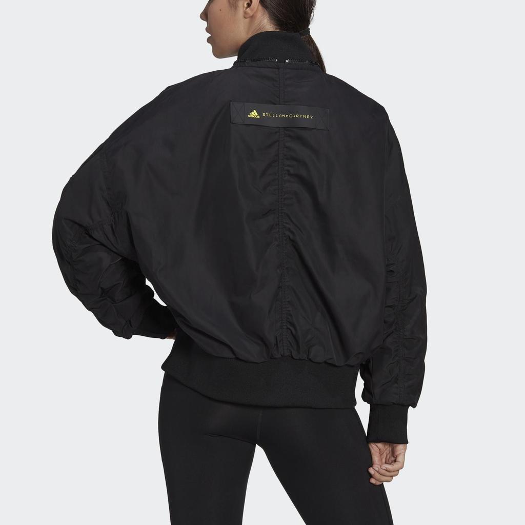 Adidas Stella McCartney Logo Print Однотонный бомбер Женские куртки Черный HG6887
