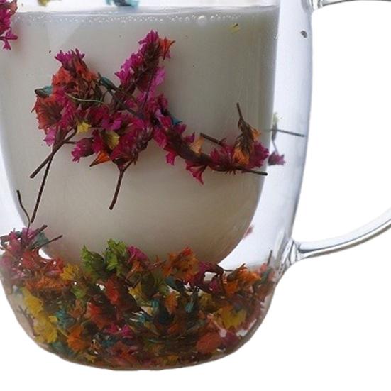 Кружка для кофе из прозрачного стекла с двойными стенками и сухоцветами 250/350 мл, изолированная стеклянная чашка для горячего