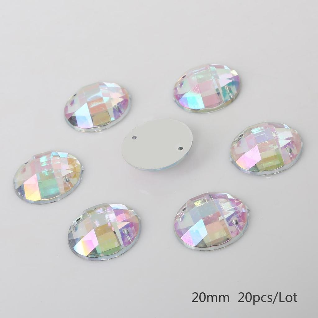 Sewing Flatback Acrylic Rhinestone Two Holes Sew On Strass Crystal Stones For DIY Wedding Dress Clothes Decoration