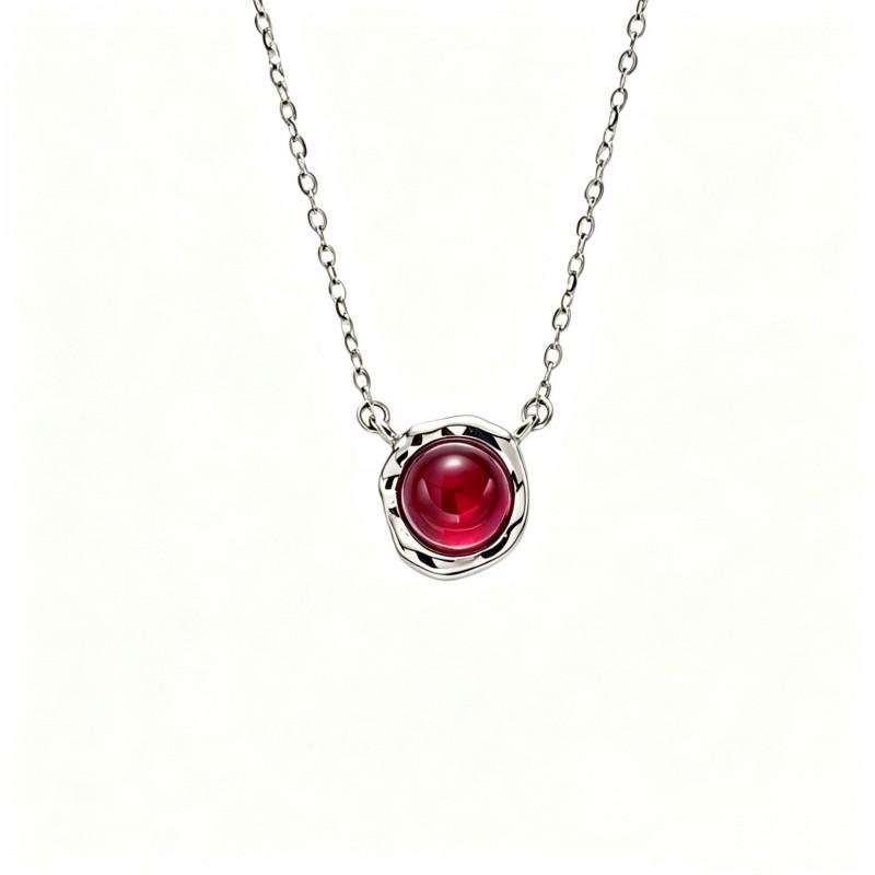 12th Birthstone Necklace Women Natural Topaz Clavicle Chain Fashion Jewelry