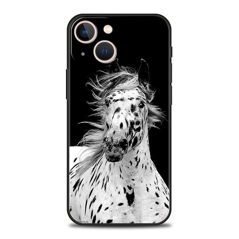 Чехол для телефона с изображением животного Лошадь для iPhone 17 16 15 14 13 12 Pro Max 11 Pro Max 17 AIR Plus Ударопрочный Мягкий ТПУ Чехол Fundas Capas