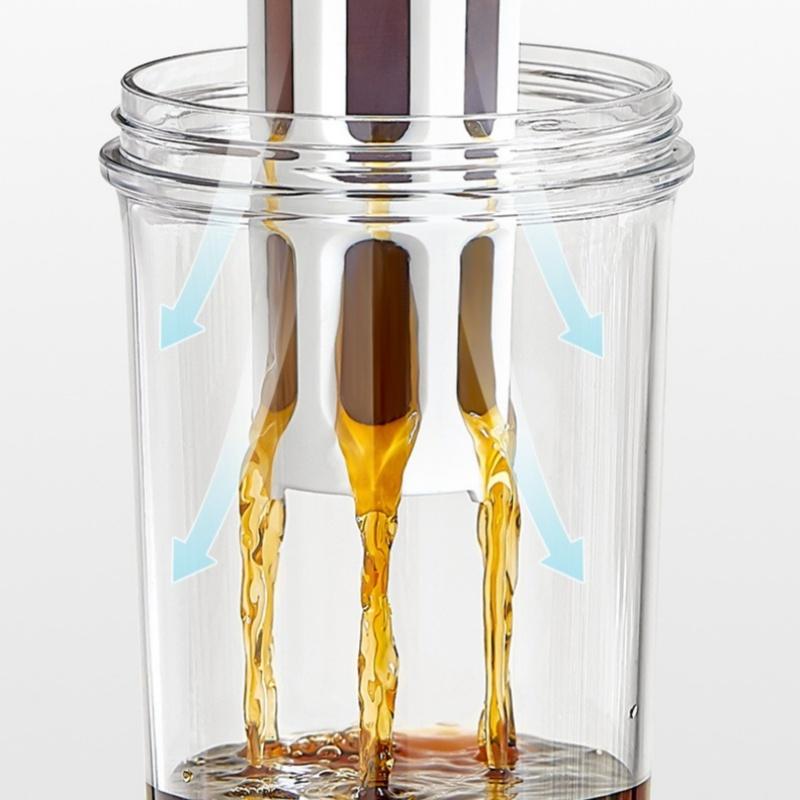 1L Manual Cold Brew Maker Refrigerator Cold Water Kettle with Filter Portable Coffee Pot Fruit Tea Moka Pot Coffeeware Teaware