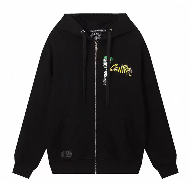 804 CHROME HEARTS 2026 Осень-Зима Новая Классическая Толстовка с Капюшоном и Молнией, Большого Размера, Подходит для Ношения Парами