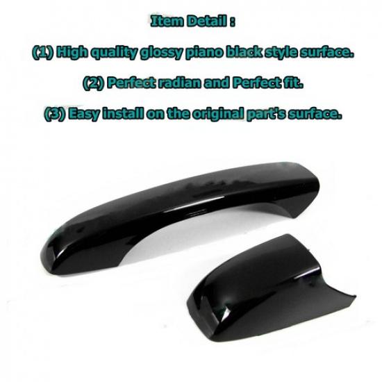Glossy Black Side Smart Door Handle Covers Trims For Chrysler 300 / 300C / 200