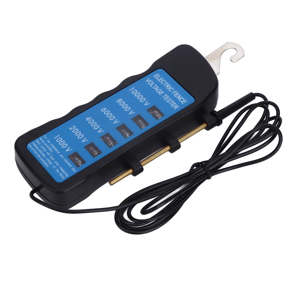 Electric Fence Tester Voltage Meter 10000V Waterproof Portable Tool with 6pcs Light for Farm