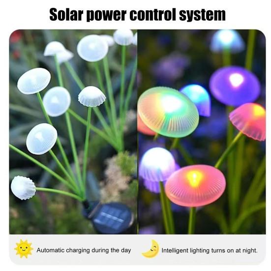 Solar Mushroom Stake Lamp Outdoor Garden Night Light Solar-powered Waterproof Automatic Light Sensor Lights for Patio Pathway