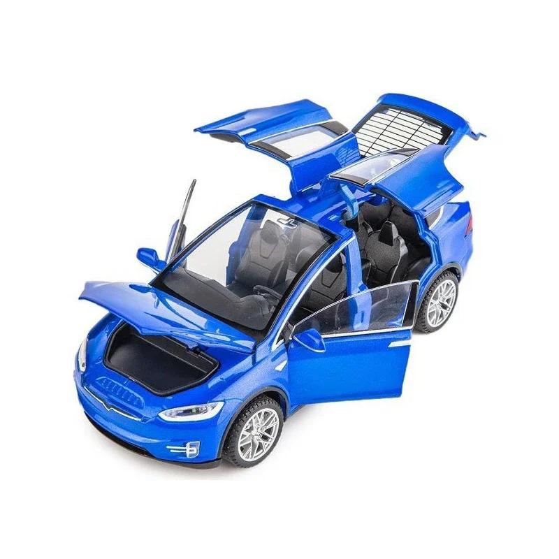 1/32 Tesla Cybertruck Pickup Model S Model X Model Y Toy Car Diecast Metal Off Road Collection Pull Back Sound Light Gift Boy