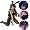10cm Anime Figure Sakurajima Mai Sexy Bunny Girl Black Silk Detachable Model Toy PVC Kneeling Posture Doll Gift Collect Ornament