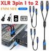 XLR3pin Y-разветвитель кабель 0.5м 1 штекер на 2 гнезда Аудиокабель Полностью медный Двойное экранирование для микшера Микрофона Усилителя