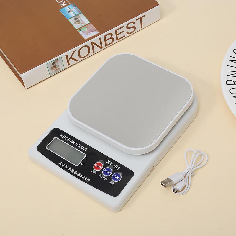 OUOETY Digital Kitchen Scale with Stainless Steel Plate CN plug (adapter included)