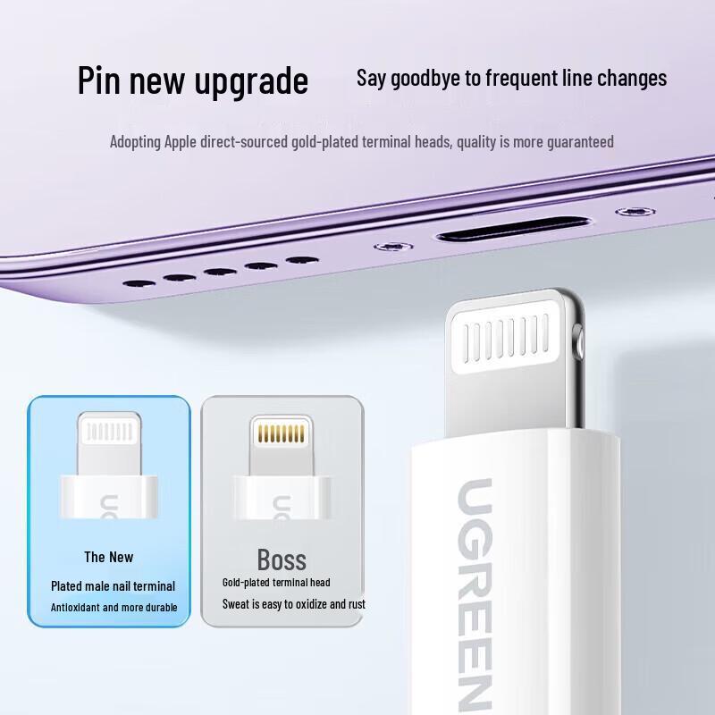 Ugreen Сертифицированный MFi кабель USB-C — Lightning для быстрой зарядки