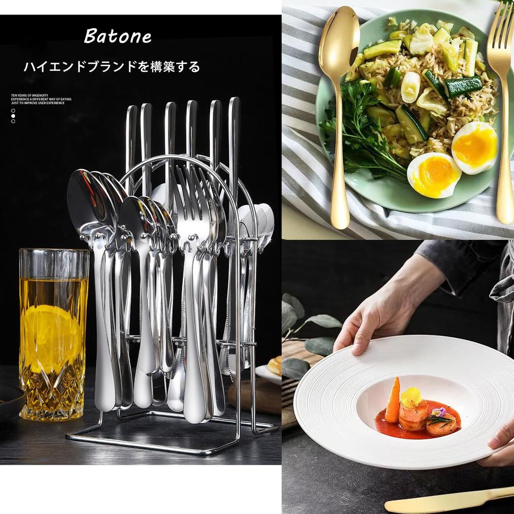 Batone Столовые приборы Nordic Набор столовых приборов из 24 предметов на 6 персон для дома, посудомоечной машины, свадебный набор столовых приборов, японский набор безопасной для пищевых продуктов, стиль, набор, набор, ложка,