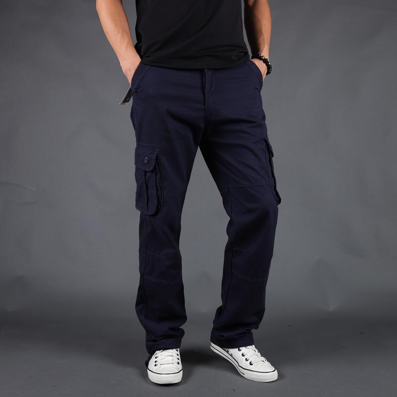 Men's Spring and Fall Multi-pocket Work Pants Loose Large Size Casual Pants Cotton Pants