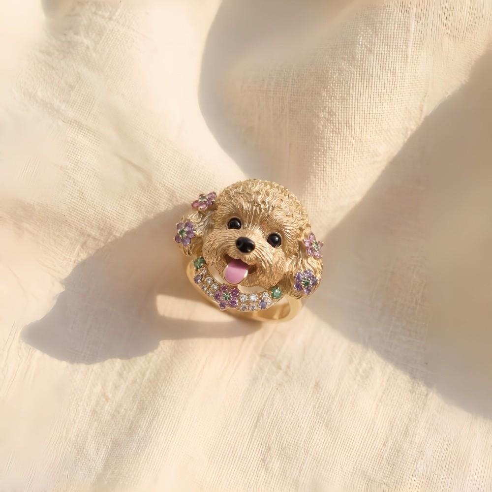 Sweet Dog Ring Mini Animal Jewelry Cute Cat Ring Girlfriend Gift