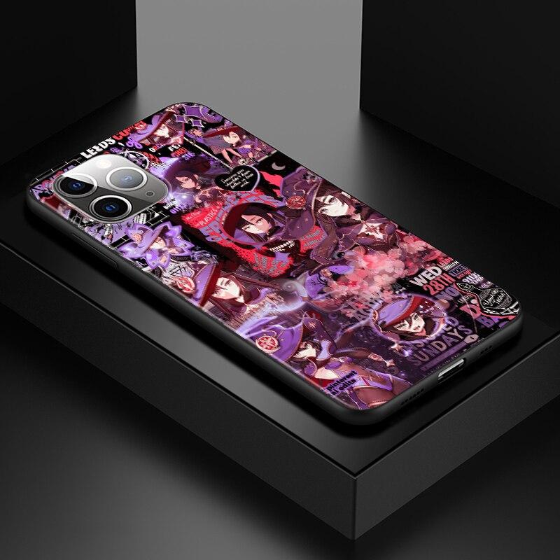 Genshin Impact для Apple iPhone 13 12 11 SE XS XR X 7 8 6 5 S mini Plus Pro MAX 2020, мягкий черный чехол для телефона