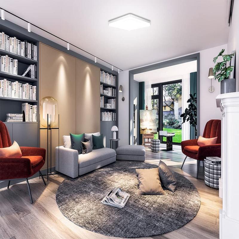 36W Квадратный светодиодный потолочный светильник 4050LM Светодиодный потолочный светильник IP44 6500K Светодиодный потолочный светильник 23 CM