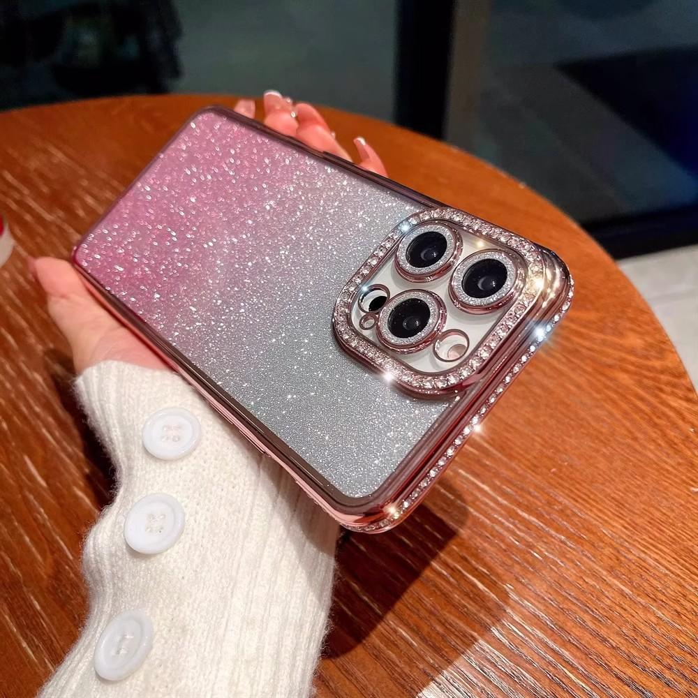 Подходит для iPhone17 чехол для мобильного телефона со стразами блестящий градиентный Apple 16proMax полностью закрывающий противоударный 15 защитный чехол 14