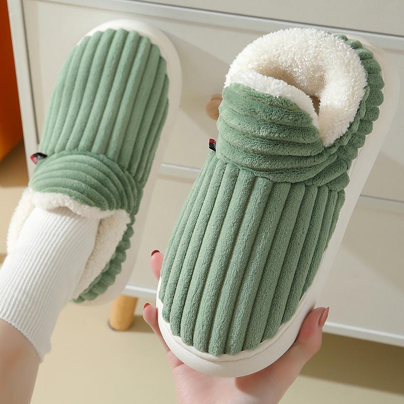 Fashion Unisex Home Men Cotton Slippers  Winter Plus Size 36-47 Casual Plush Shoes Warm Velvet Sneakers Men Women Snow Boots 2024