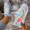 Fashion Women Mix Color Mesh Knitted Sneakers Lightweight Breathable Soft Sole Running Shoes Woman Slip On Flats Sock Shoes 2025