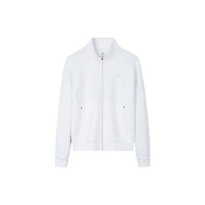 Простая женская куртка с логотипом на молнии и воротником-стойкой, белая 162237724-1