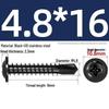 Black Phillips Flat Head Self-Tapping Screws with Washer, 410 Stainless Steel, 4.2M-4.8 Size.