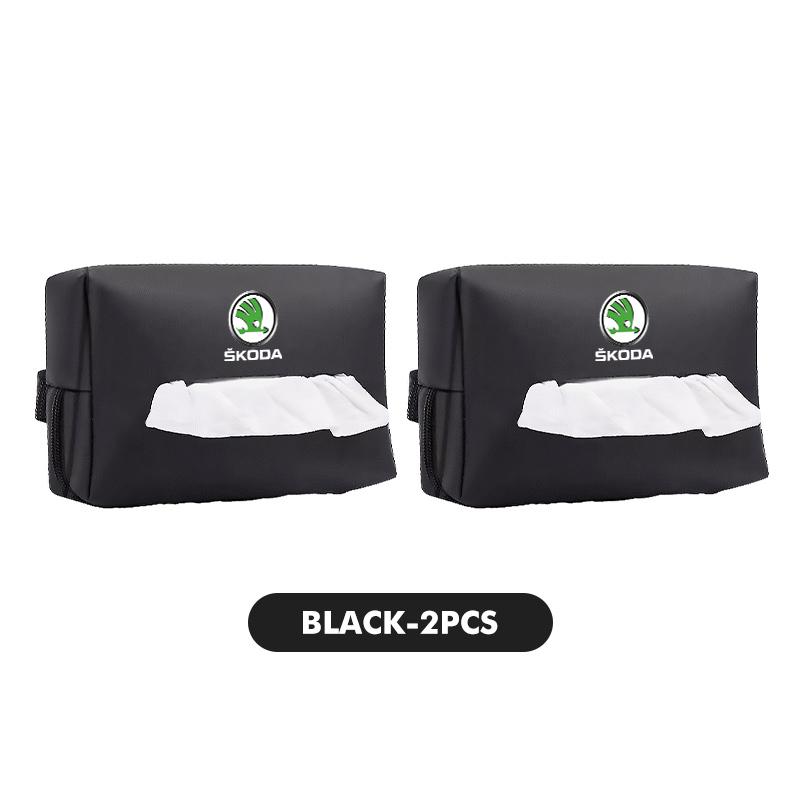AAFO1 Car Styling Tissue Bag Armrest Box Paper Towel Interior Organizer Accessories For Skoda Kamiq Karoq Octavia 2 3 Rapid Scala Kami