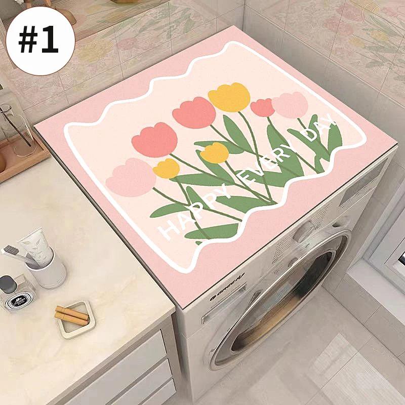 Washing Machine Dust Pad Cover Waterproof Oven Microwave Fridge Top Protector Mat Coffee Drain Pad Table Placemat Kitchen Rubber