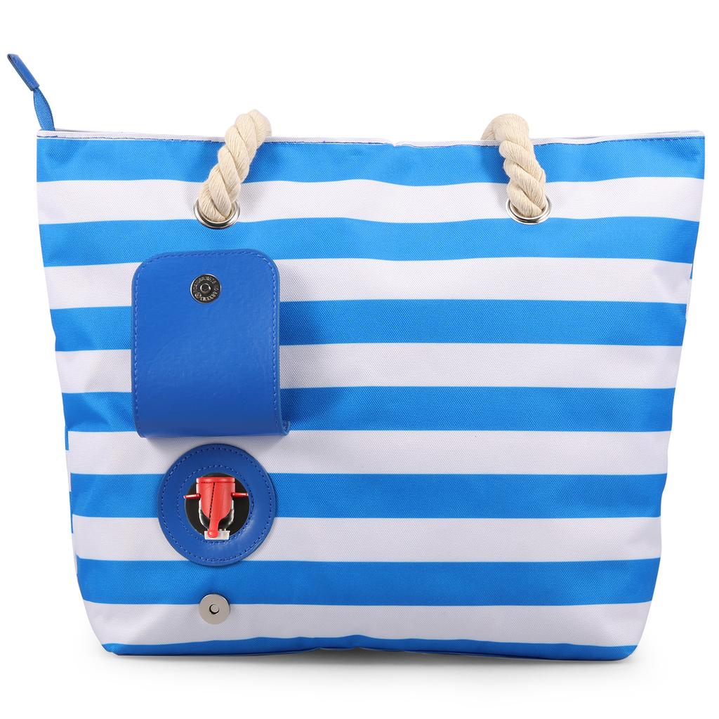 Beach Wine Tote Bag Wine Cooler Bag Leakproof Insulated Purse Carrier Portable Detachable Liner Wine Cooler Bag for Travel