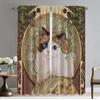 Mucha Home Interior Шторы для камеры Оконные шторы для комнаты 2 Панельные перегородки Украшения на Хэллоуин Оттенки Гостиная Кухня