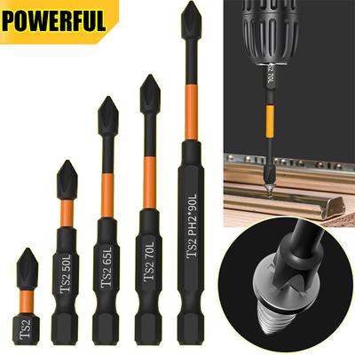 Магнитная крестовая отвертка, головка 25/50/65/70/90/150 мм, антикоррозийные биты, шестигранная бита 1/4 дюйма для электрической отвертки