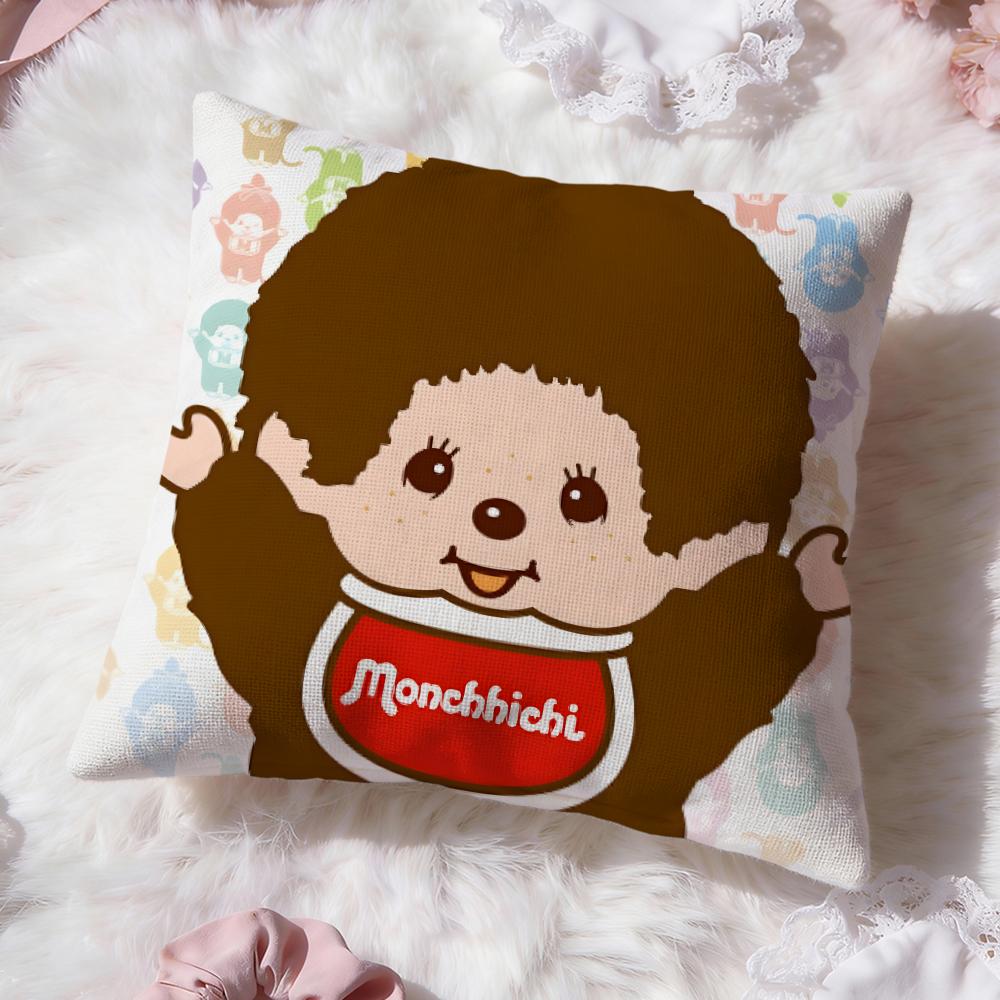 Мультяшная наволочка Monchhichi Премиум-комфорт Двусторонняя наволочка - Дизайн «Два в одном» для любой комнаты и салона автомобиля