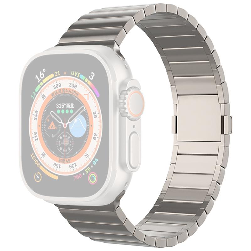 Для Apple Watch Ultra 3 2 1 49 мм / Series 11 10 46 мм / 9 8 7 45 мм / SE3 SE2 SE 6 5 4 44 мм / 3 2 1 42 мм Титановый сплав Ремешок для часов Магнитная застежка