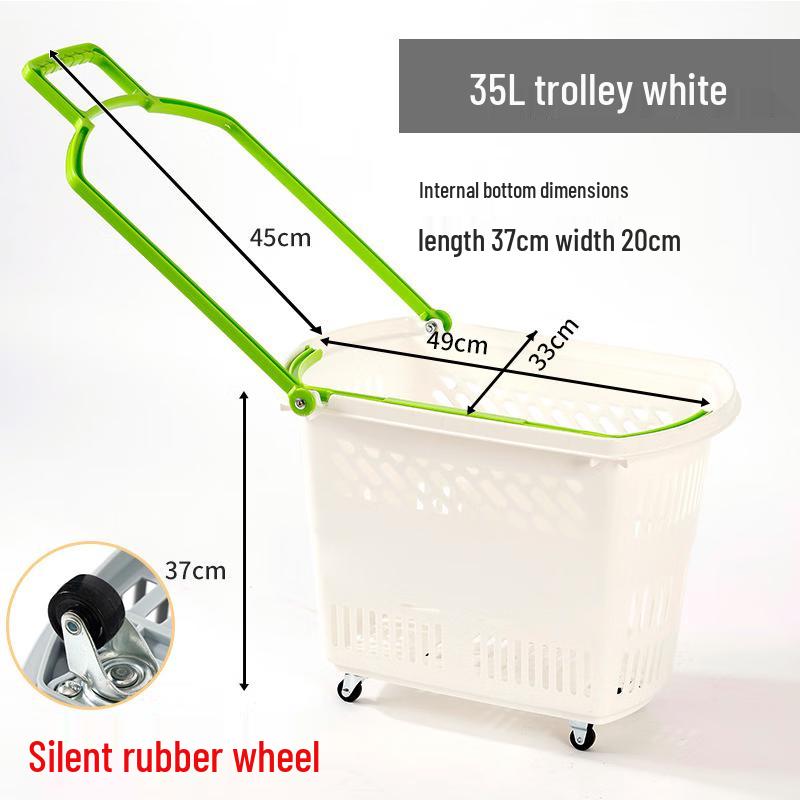 Jingyu Supermarket Shopping Basket with Wheels