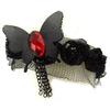Les Trésors De Lily [K6577] - Parure créateur 'Courtisanes' rouge noir (dentelle velours) (bracelet + chaine cheville)