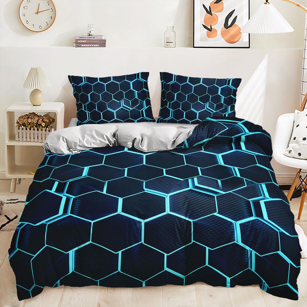 Quilt Cover Three-Piece Set European And American 3D Three-Dimensional Technology Quilt Cover Digital Printing Kit Bedding