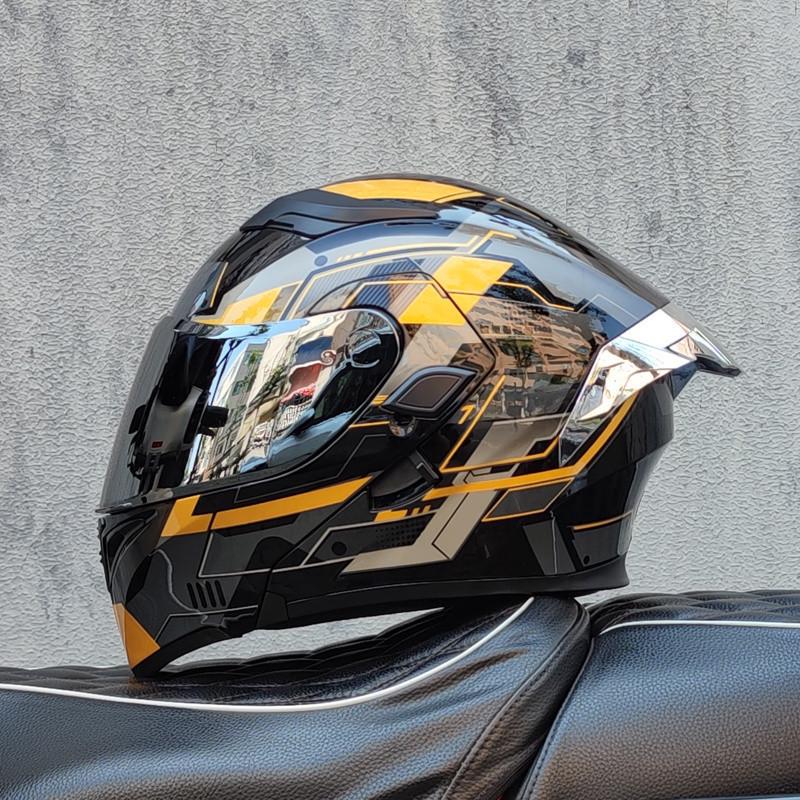 E5GOrz Откидной Мотошлем для Мужчин и Женщин – Интеграл, Всесезонный со Слотом для Bluetooth, Большим Задним Спойлером, Сертифицирован 3C