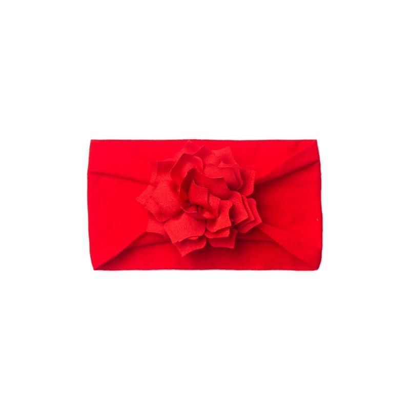 New flower soft baby headscarf, cute and comfortable solid color baby fontanelle headband, children's accessories