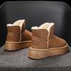 Мода 2024 Бренд Женская обувь Слипоны Женские ботинки Модные Круглый носок Повседневные ботинки Женские Зимние Плюс Бархат Однотонные Снежные ботинки Zapatos