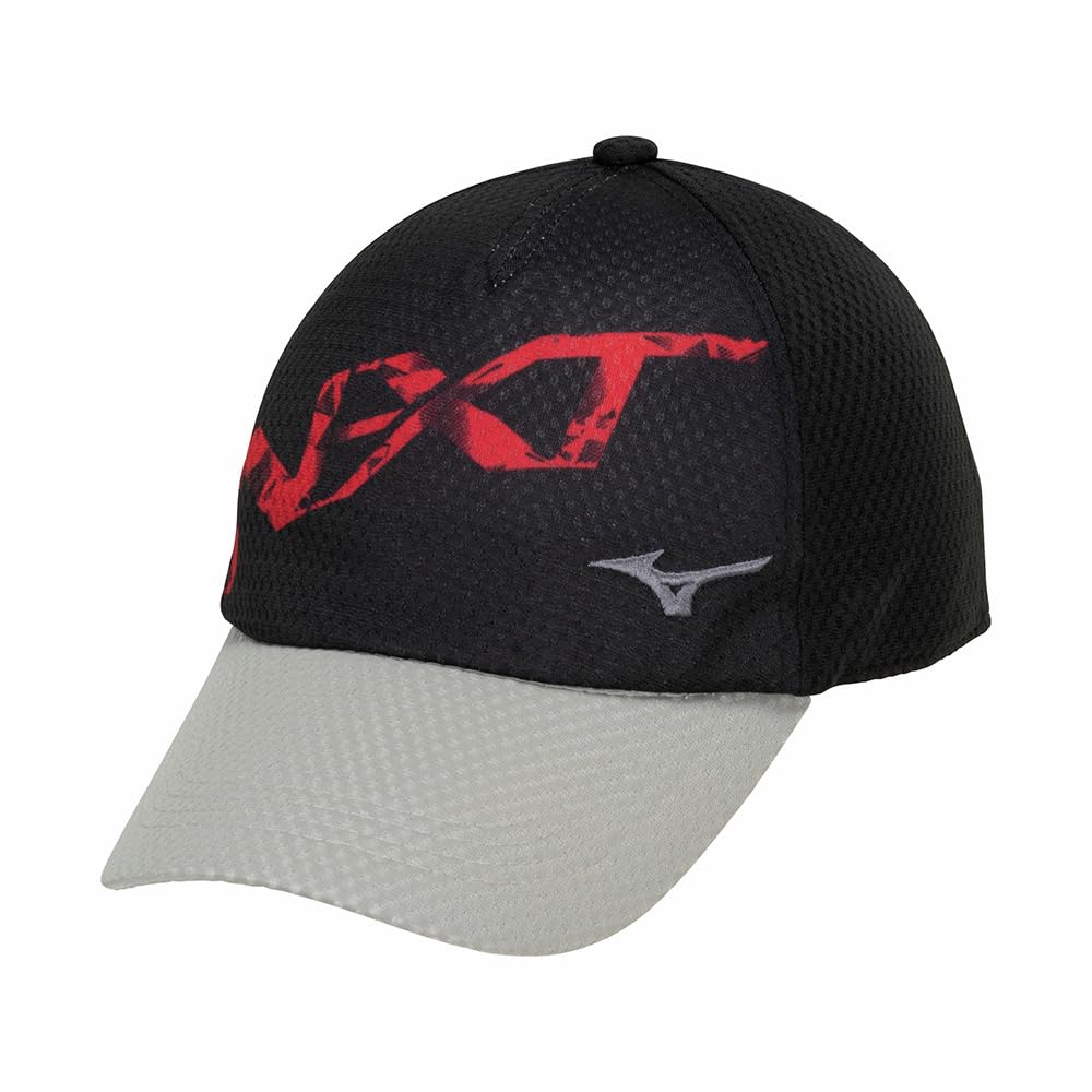 Mizuno Mesh Sports Hat for Size One Size Fits Most N-XT Cap, Summer, Unisex, 32JWB105, Black/Alloy Gray, (Head Circumference 56-60cm)