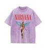 Винтажная футболка с графикой ангела Nirvana, Ретро хлопковая футболка оверсайз с изображением рок-группы, Топы в стиле стритвир