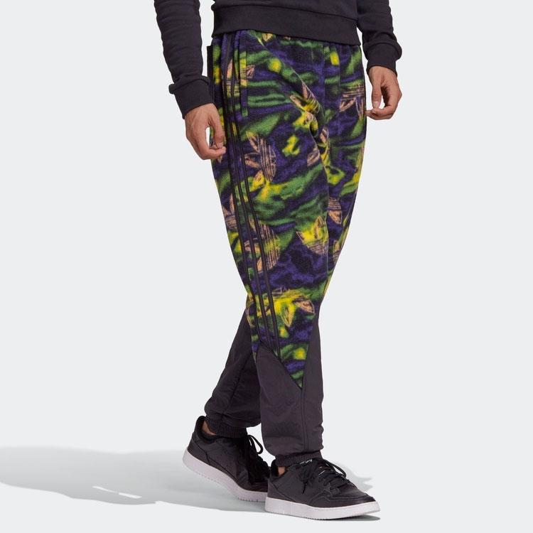 Adidas Бархатные спортивные брюки зауженного кроя Originals с принтом трилистника, мужские брюки, разноцветные GE0800