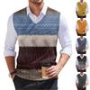 Men's Fashion Printed V-Neck Vest Sleeveless Knitted Pullover