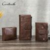 Genuine Leather Men Wallets RFID High Quality Hand-Scratched Leather Card Holders Coin Purses Money Clips Male Wallets Handbags