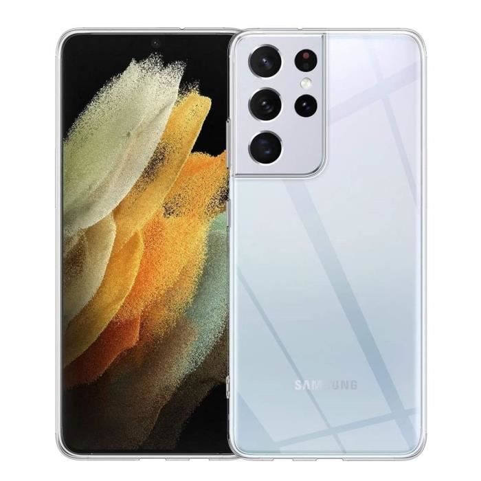 Coque de protection - Toproduits® - Samsung Galaxy S21 Ultra - Verre trempé - Transparent - Souple