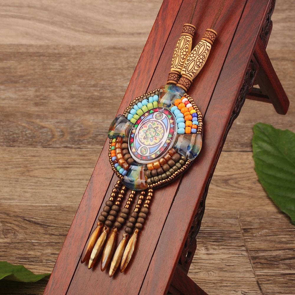 Непальские украшения в этническом стиле, кожаное ожерелье, экзотический дизайн, винтажные богемные изделия ручной работы.