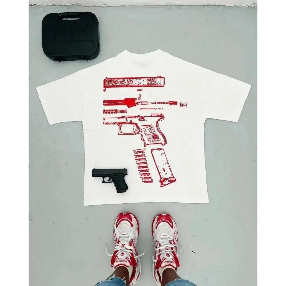 Мужские футболки Y2K Футболка Harajuku Hip Hop с графическим принтом We Trust, круглым вырезом, хлопковая футболка большого размера, готические топы с коротким рукавом