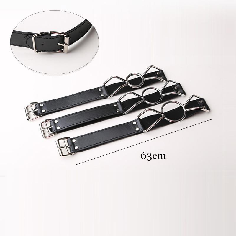 S M L Size Leather Open Mouth Gag With O Ring BDSM Toy For Adults Bondage Fetish Restraints Erotic Slave Women Gay Sex