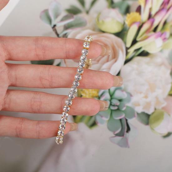 Women Bracelet Shiny Geometric Luxury Copper Stainless Wrist Bracelet Jewelry